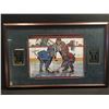 Image 1 : HENRI RICHARD AND FRANK MAHOVLICH AUTOGRAPHED, FRAMED LIMITED EDITION PRINT, WITH ALL TIME STATS
