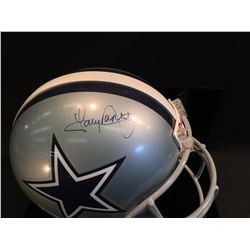 TONY DORSETT AUTOGRAPHED DALLAS COWBOYS HELMET WITH DISPLAY STAND