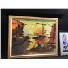 Image 2 : FRAMED ORIGINAL PAINTING OF BOATS AT SUNSET BY MICHAEL WAYNE KUPPA, AND FRAMED PICTURE OF ARTIST