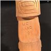 Image 8 : GROUP OF THREE HAND CARVED PIECES INC. EAGLE STAFF, 22.5'' H, TWO FIGURE TOTEM FEATURING EAGLE AND