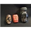 Image 2 : COLLECTION OF THREE SMALL CARVED WOODEN MASKS, BETWEEN 4'' AND 6.5'' H