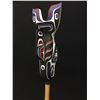 Image 2 : JASON HENRY HUNT, HAND CARVED AND PAINTED "JOKERVILLE WALKING STICK-ORCA RATTLE" 75'' H INCLUDING