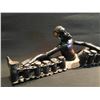 Image 2 : AFRICAN EBONY HAND CARVED SCULPTURE OF A MAN PLAYING DRUMS, 24.5'' W
