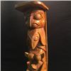 Image 2 : HAND CARVED 4 FIGURE TOTEM POLE DEPICTING HAWK, RAVEN, BEAR AND MAN, 40.5'' H