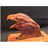 Image 2 : HAND CARVED WOODEN SCULPTURE OF A BALD EAGLE HEAD, 8.5'' H
