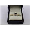 Image 2 : ESTATE GARNET CUSTOM MADE RING. OVAL CUT - BEZEL SIZE. STERLING SILVER