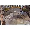 Image 1 : IRON PATIO TABLE WITH TWO CHAIRS