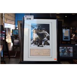 FRAMED AND AUTOGRAPHED JAKE LA MOTTA PHOTOGRAPH