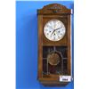 Image 1 : GERMAN MADE ANTIQUE WALNUT WESTMINSTER CHIME WALL CLOCK WITH KEY