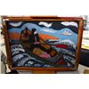 Image 2 : DOUBLE SIDED REVERSIBLE PAINTING - A PORTRAIT OF SPANISH FLEET SAILING INTO SUNSET BY PHILLIP