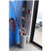 Image 1 : VASE WITH ORNAMENTAL FLOWERS & TWIGS