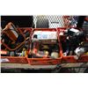 Image 2 : SHELF LOT OF MISC TOOLS INCLUDING MILWAUKEE ANGLE DRILL, HARDWARE, TAPE MEASURES AND MORE