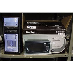 MICROWAVE AND COMPUTER TOWER