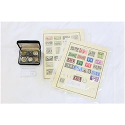 LOT OF RUSSIAN COINS AND VINTAGE STAMP COLLECTION