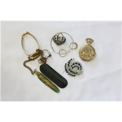 LOT OF POCKET WATCH AND OTHER JEWELLRY