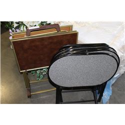 LOT OF TWO 4-PIECE TV TRAY SETS