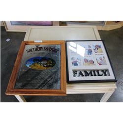 SOUTHERN COMFORT MIRRORED PRINT AND FAMILY COLLAGE FRAME