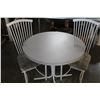 Image 1 : ROUND WHITE DINING TABLE AND TWO CHAIRS