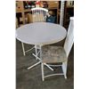 Image 2 : ROUND WHITE DINING TABLE AND TWO CHAIRS