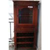Image 1 : CARVED GLASSDOOR CABINET WITH GALLERY AND LOWER WINE STORAGE
