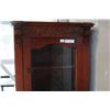 Image 2 : CARVED GLASSDOOR CABINET WITH GALLERY AND LOWER WINE STORAGE