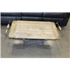 Image 2 : RUSTIC IRON BARNBOARD TABLE WITH HANDLES