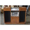 Image 1 : COMPLETE SANYO STEREO SYSTEM ON ROLLING OAK STAND