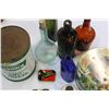 Image 2 : LOT OF VINTAGE BOTTLES AND ANTIFREEZE AND OTHER TINS