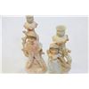 Image 3 : PAIR OF BISQUE HAND PAINTED FIGURAL CANDLESTICKS