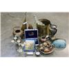 Image 1 : LOT OF DECORATIVE ITEMS VASES JEWELLRY BOX CANDLESTICK ETC