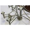 Image 2 : MODERN BRUSHED NICKLE 9-ARM CHANDELIER WITH FROSTED GLASS SHADES