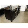 Image 2 : PAIR OF BRAND NEW MODERN GLASS TOP ESPRESSO FINISH NIGHTSTANDS, SOLID WOOD CONSTRUCTION, BALL BEARIN