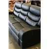 Image 2 : BLACK LEATHER DOUBLE RECLINER SOFA BRAND NEW