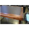 Image 2 : MAHOGANY FINISH FOLDING TABLE WITH LEATHER INSERT