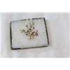 Image 2 : HAND MADE PEARL AND PRECIOUS STONE BROOCH AND PEARL NECKLACE