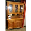 Image 1 : TWO PIECE OAK CHINA CABINET