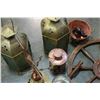 Image 2 : LOT OF BRASS LANTERNS WEATHER VANE PITCHER AND IRON ANCHOR