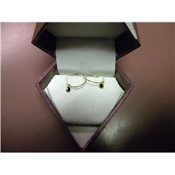 14K YELLOW GOLD BLACK & DIAMOND EARINGS, INSURANCE VALUE $550 (2)
