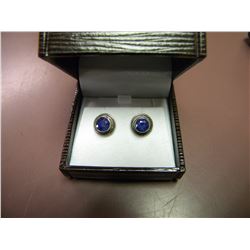 PR. MENS STERLING BLUE STONE CUFFLINK