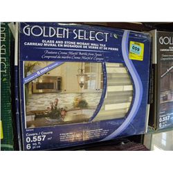 3 BOXES SAHARA GLASS & STONE MOSAIC WALL TILE 6SQ.FT...