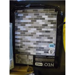 3 PACKAGES PEEL AND STICK WHITE AND GREY TILE 6.7 SQ.FT