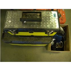 TOOLBOX ON WHEELS WITH MATCHING TOOLBOX/COMPUTER CORDS