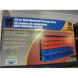 30 PIECE WALL MOUNT STORAGE BINS