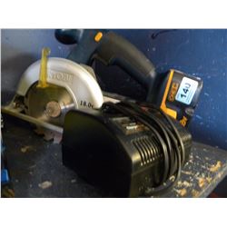RYOBI 18 VOLT SAW WITH BATTERY AND CHARGER
