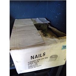 BOX OF APPROX 7000 2 1/4" 15 DEGREE WIRE COIL NAILS