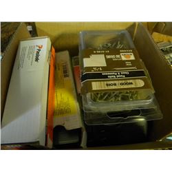 BOX OF MISC FASTERNERS/NAILS/HARDWARE