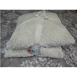 2 WHITE THROW PILLOWS