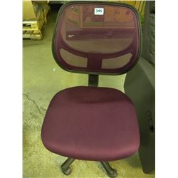PURPLE & BLACK MESH STENO CHAIR