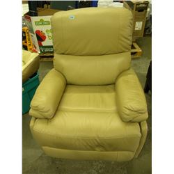 BEIGE LEATHER ROCKER RECLYNER