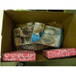 BOX OF PET EGGS/CLOCKS/MISC